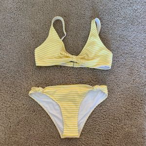 Abercrombie & Fitch yellow striped bikini